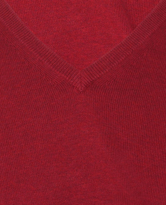 Pullover Cotton/Cashmere v-hals | Rood