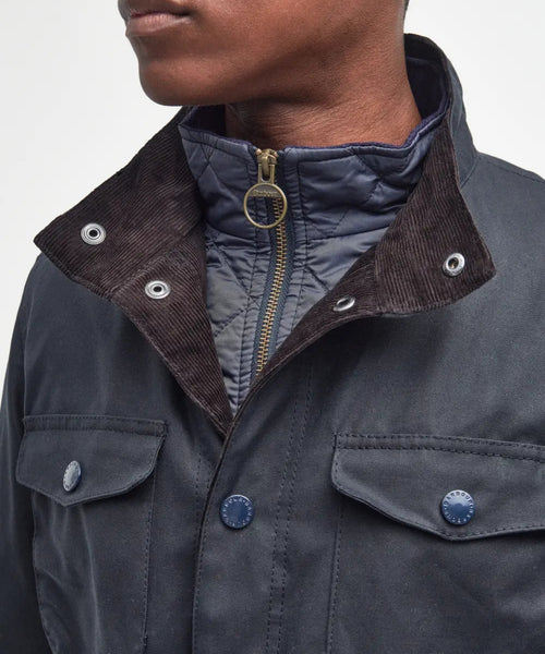 Barbour Wax jacket Ogston | Navy Blauw