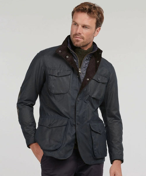 Barbour Wax jacket Ogston | Navy Blauw