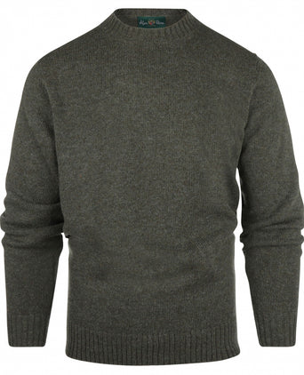 Alan Paine Shetland Pullover Ronde Hals | Groen