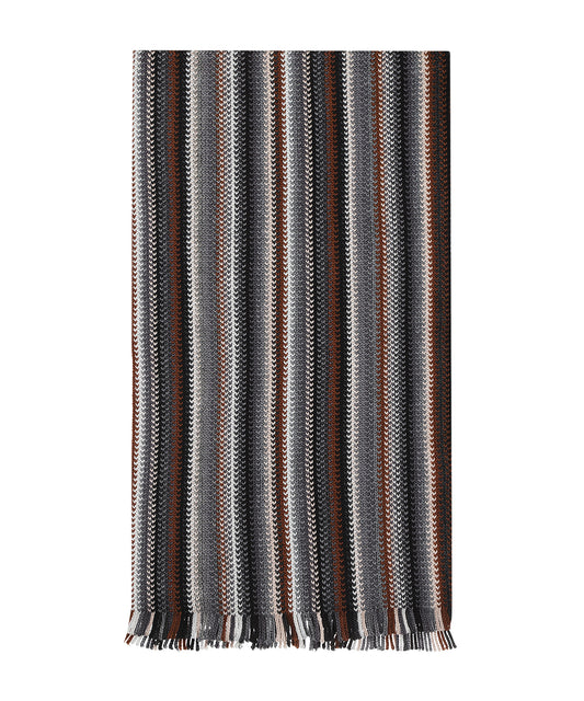 Sjaal gebreid 26X180 cm | Grijs Bordeaux Multi
