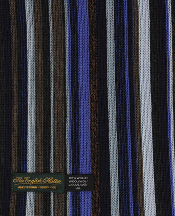 Sjaal wol gebreid 180x26 | Blauw