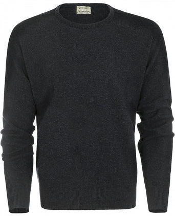 William Lockie Ronde Hals Lamswol Pullover | Charcoal