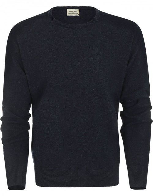 William Lockie Ronde Hals Lamswol Pullover | Oxford Blue