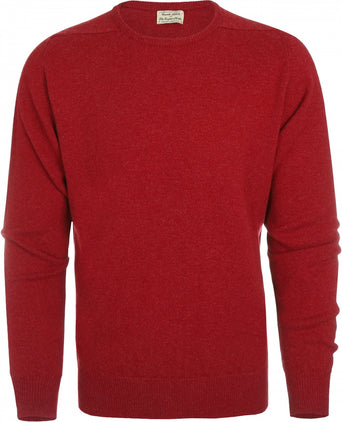 William Lockie Ronde Hals Lamswol Pullover | Poppy Melange
