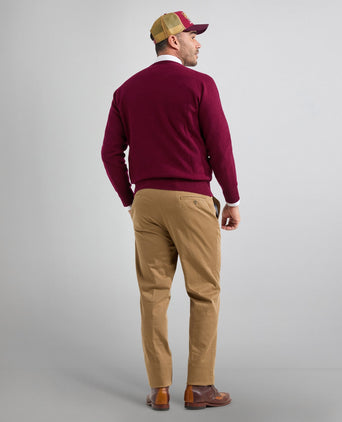 William Lockie Ronde Hals Lamswol Pullover | Bordeaux