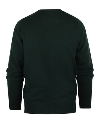 William Lockie Ronde Hals Lamswol Pullover | Tartan Green