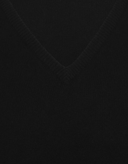 William Lockie V-hals Lamswol Pullover | Black