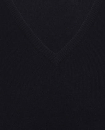 William Lockie V-hals Lamswol Pullover | Navy
