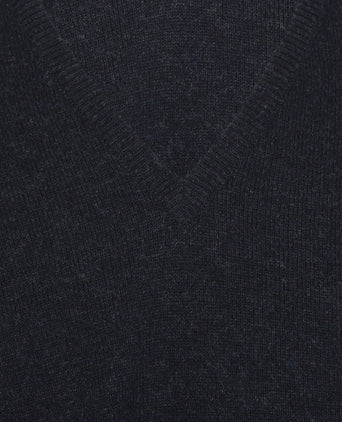 William Lockie Pullover Lamswol V-hals | Oxford Blue