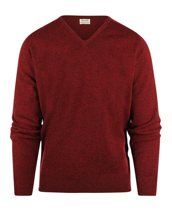 William Lockie V-hals Lamswol Pullover | Red Velvet