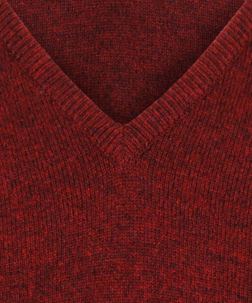 William Lockie V-hals Lamswol Pullover | Red Velvet