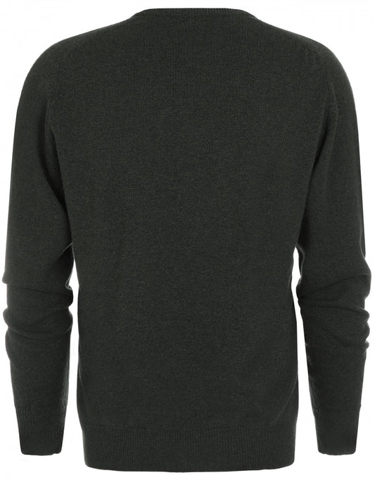 William Lockie V-Ausschnitt-Pullover aus Lammwolle | Seetang