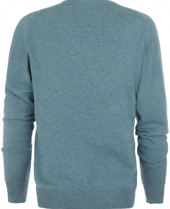 William Lockie V-hals Lamswol Pullover | Lovat