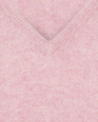 William Lockie V-hals Lamswol Pullover | Roze
