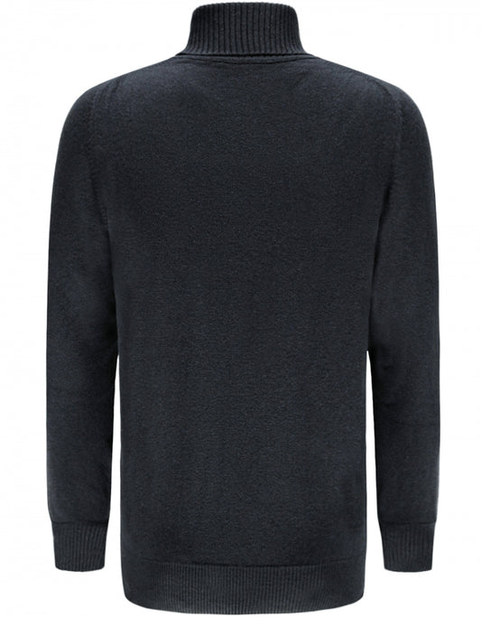 William Lockie Rollkragenpullover aus Lammwolle | Anthrazit