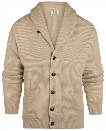 Knoop vest kameelhaar sjaalkraag | Blonde