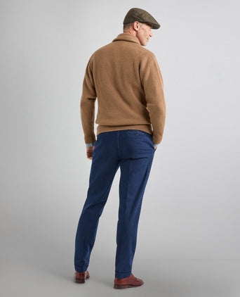 Knoop vest kameelhaar sjaalkraag | Natural