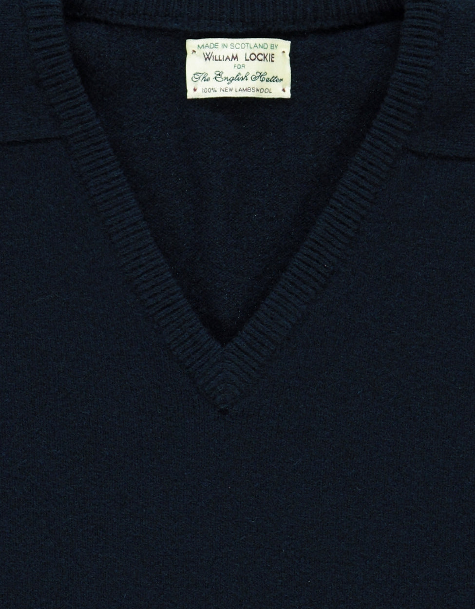 Pullover Lambswool dutch fit v-neck | Navy