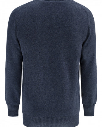 Pullover Lamswol dutch fit v-hals | Oxford Blue