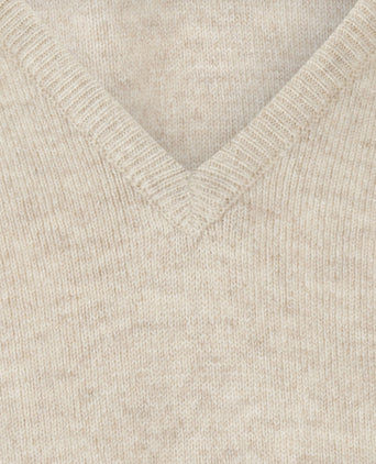 Pullover Lamswol dutch fit v-hals | Linen