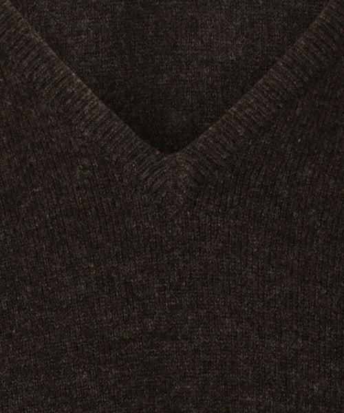 Pullover Lamswol dutch fit v-hals | Cocoa