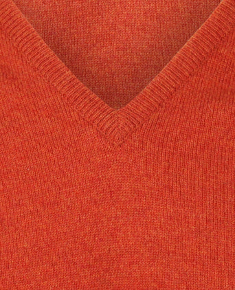 Pullover Lamswol dutch fit v-hals | Bruin