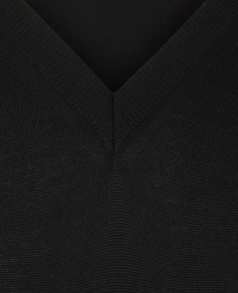Pullover merino wol v-hals | Zwart