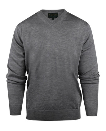 Pullover merino wol v-hals | Grijs