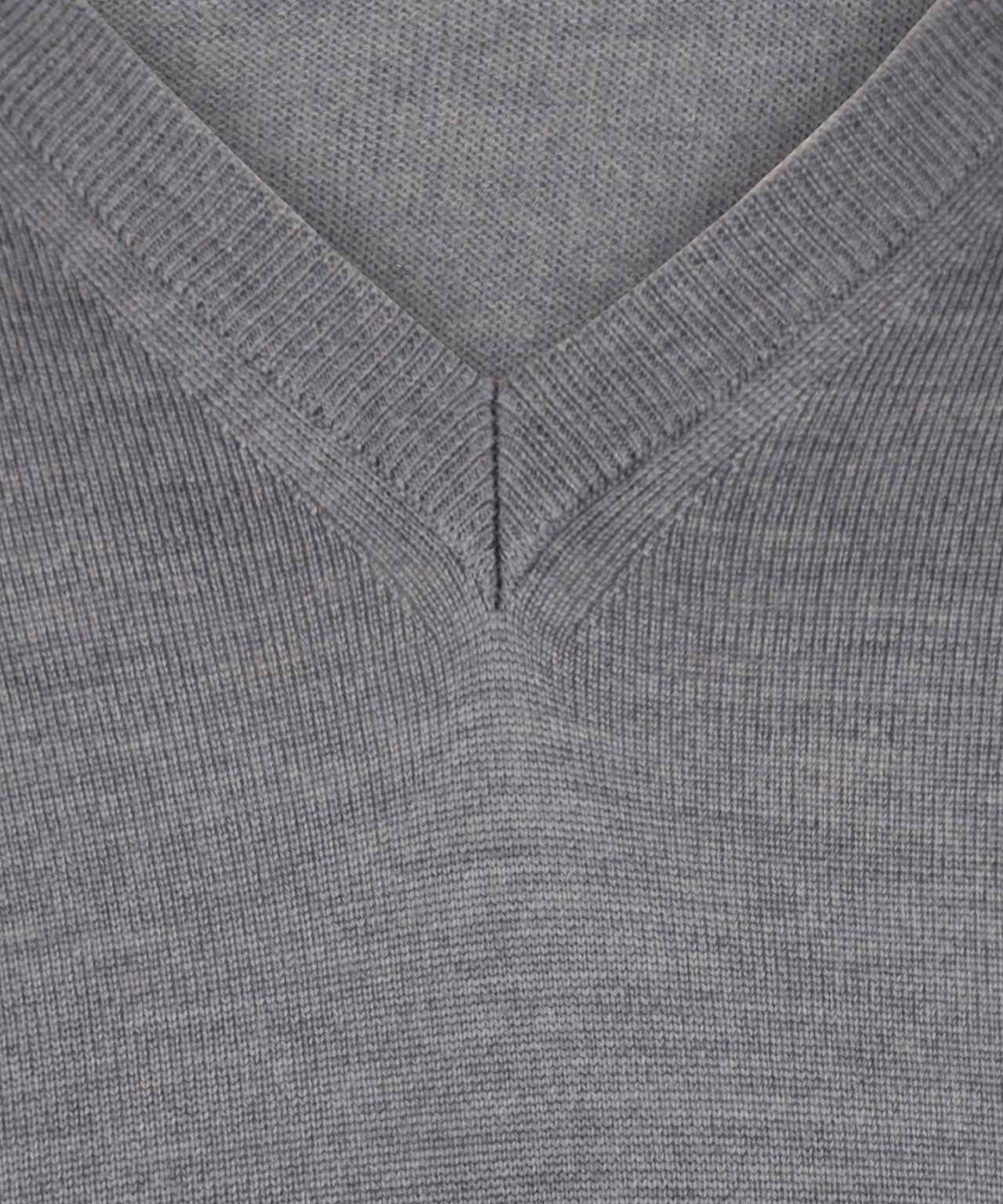 Merinowollpullover mit V-Ausschnitt | Mittelgrau