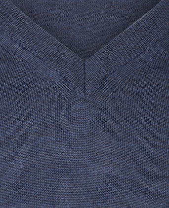 Pullover merino wol v-hals | Light Indigo