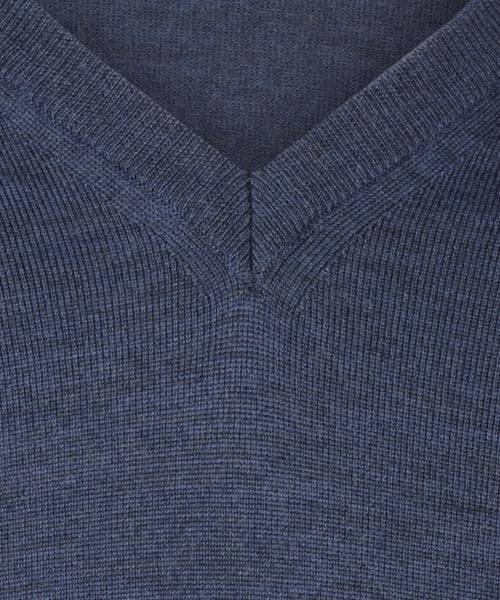 Pullover merino wol v-hals | Light Indigo