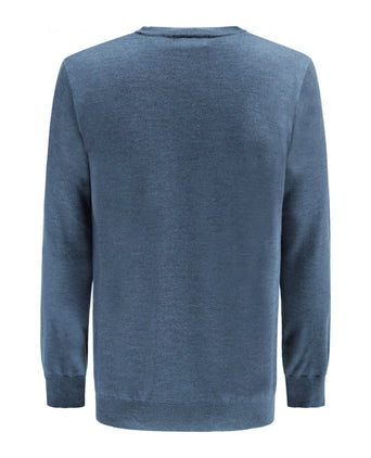 Pullover merino wol v-hals | Bleu Mix