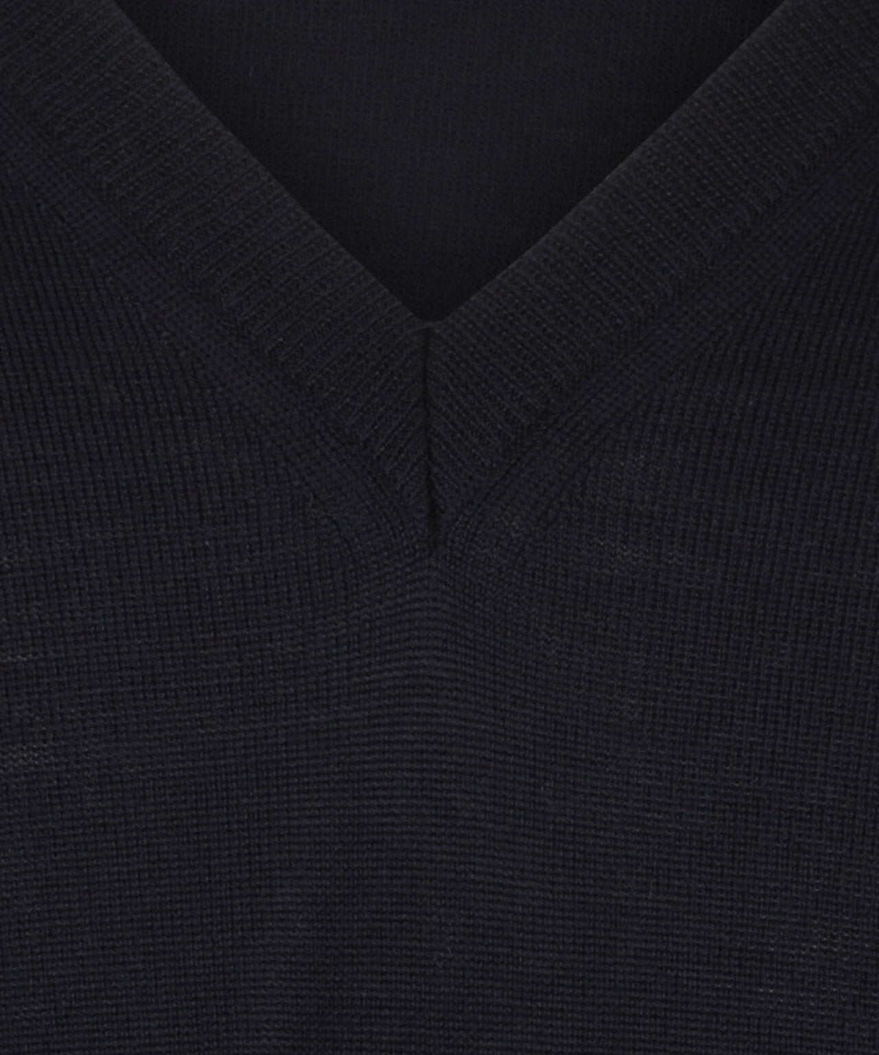 Pullover aus Merinowolle mit V-Ausschnitt | Marineblau