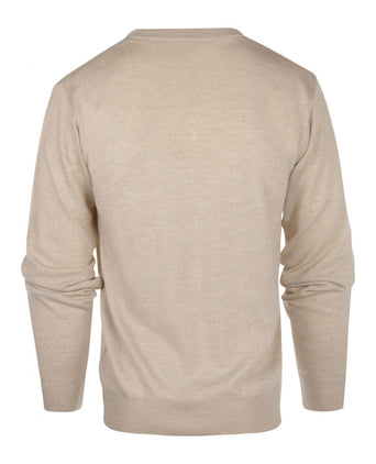 Pullover merino wol v-hals | Beige