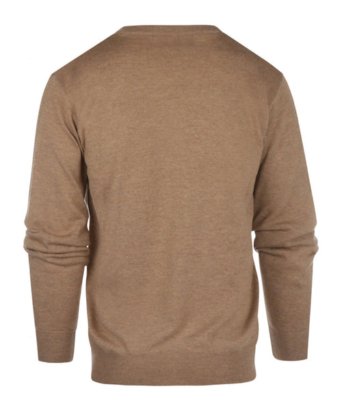Pullover merino wol v-hals | Camel