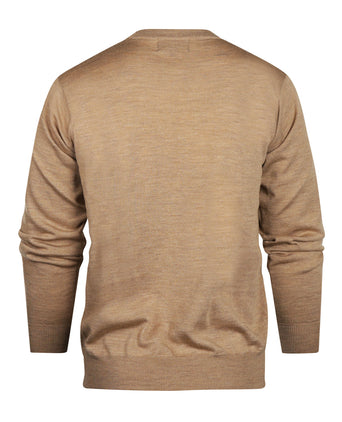 Pullover merino wol v-hals | Bruin