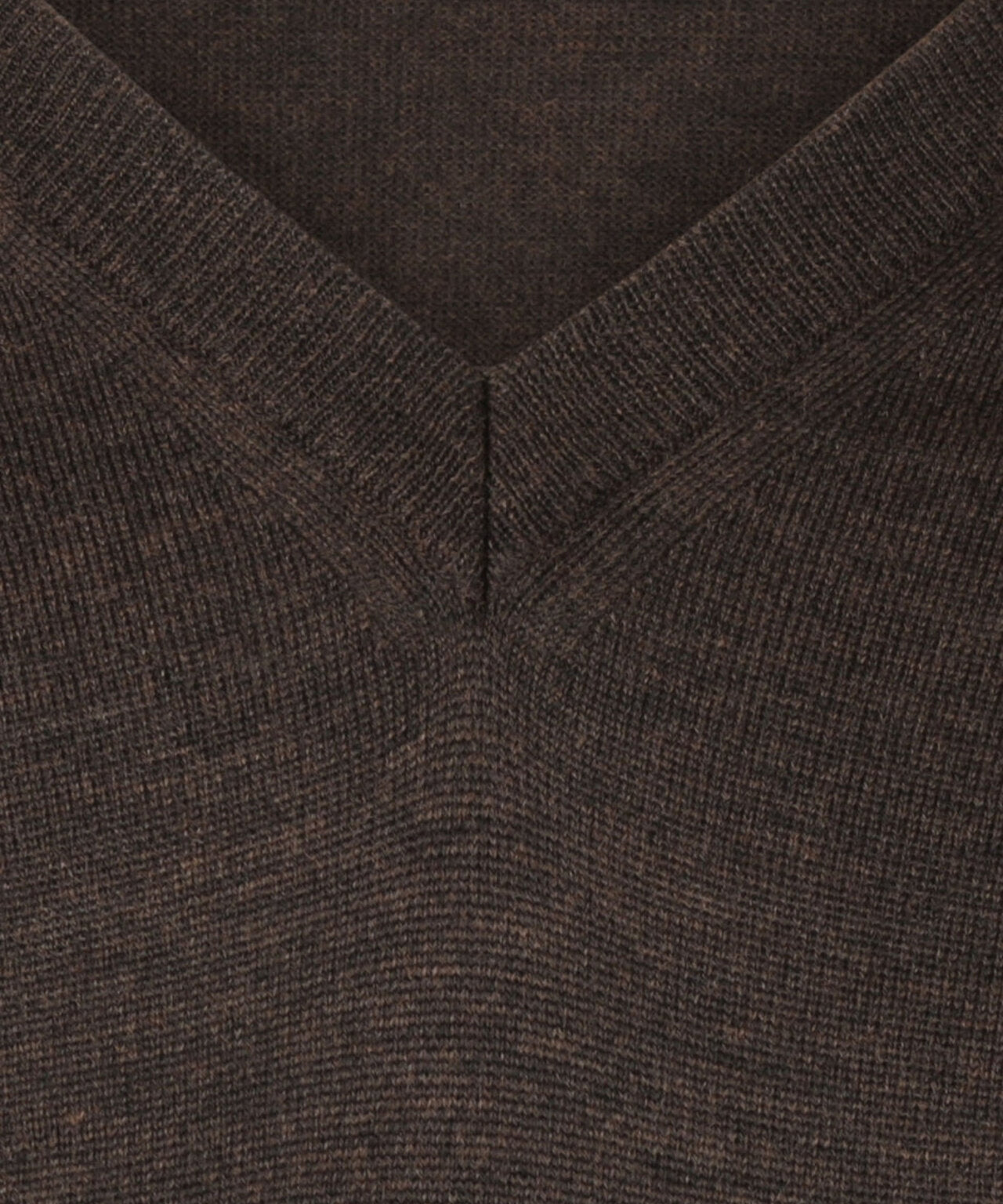 Merinowollpullover mit V-Ausschnitt | Dunkelbraun