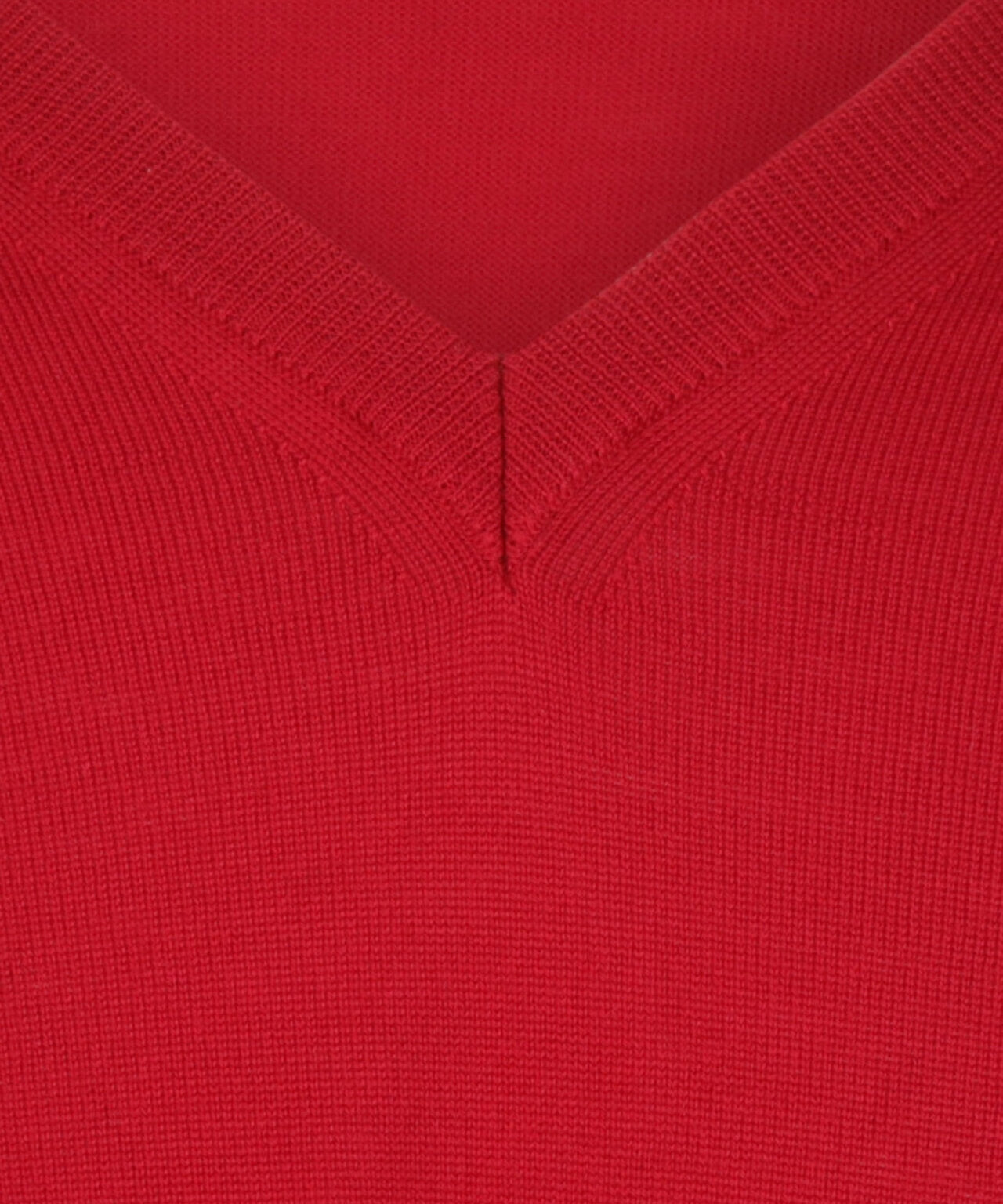 Merinowollpullover mit V-Ausschnitt | Rot
