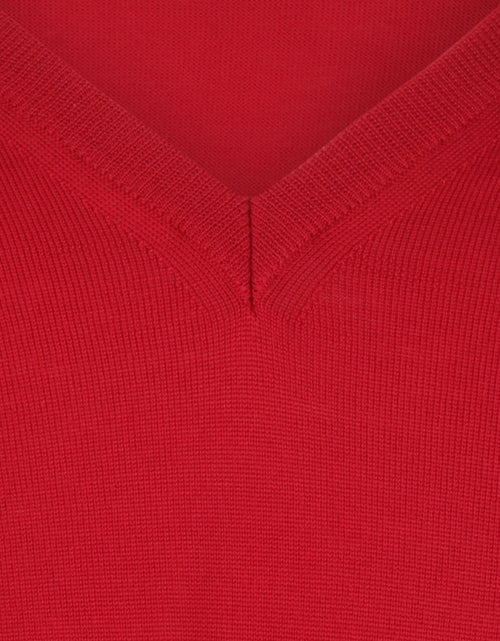 Pullover merino wol v-hals | Rood