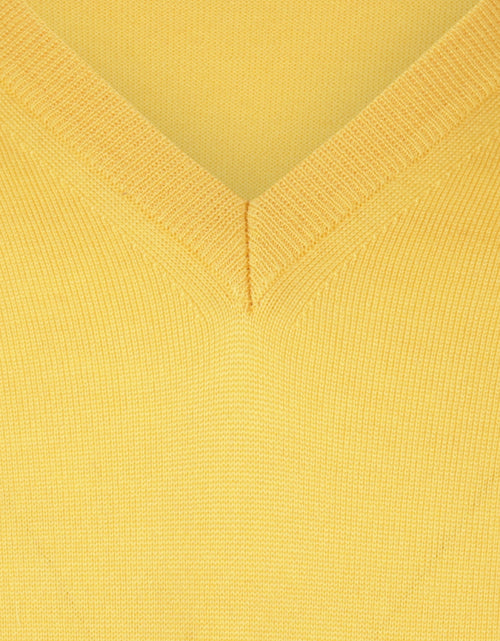 Pullover merino wol v-hals | Geel