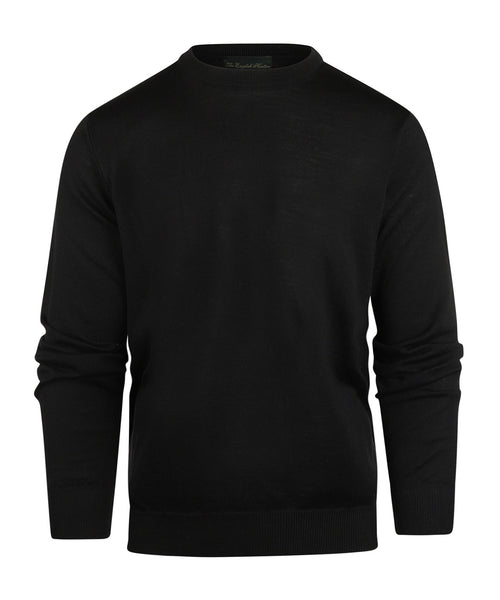 Pullover Merino wol ronde hals | Zwart