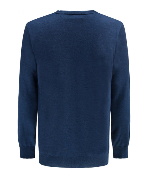 Pullover Merino wol ronde hals | Blauw