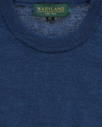 Pullover Merino wol ronde hals | Blauw