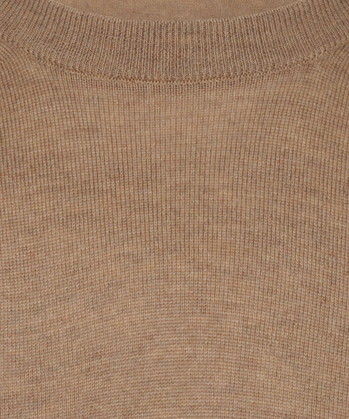 Pullover Merino wol ronde hals | Camel