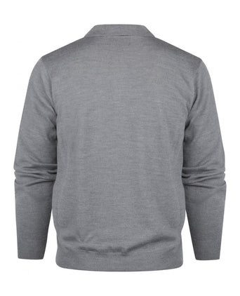 Pullover polo merino wol | Midden Grijs
