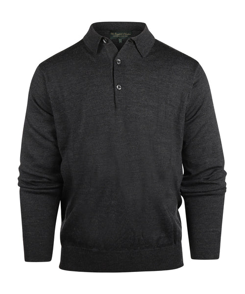 Pullover polo merino wol | Charcoal