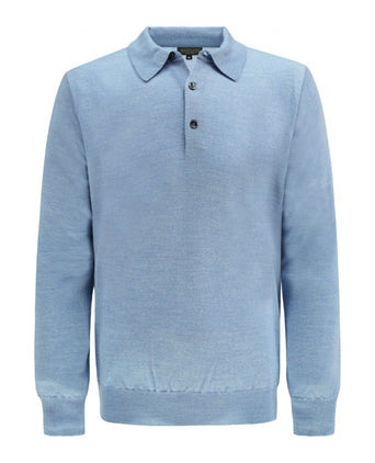 Pullover polo merino wol | Licht Blauw