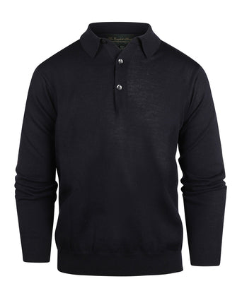 Pullover polo merino wol | Navy