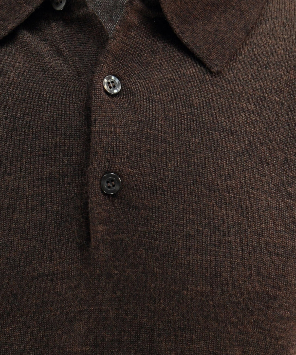 Merino Polo Pullover | Donker Bruin
